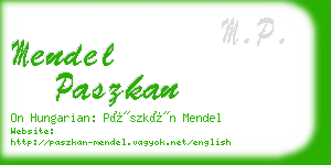 mendel paszkan business card
